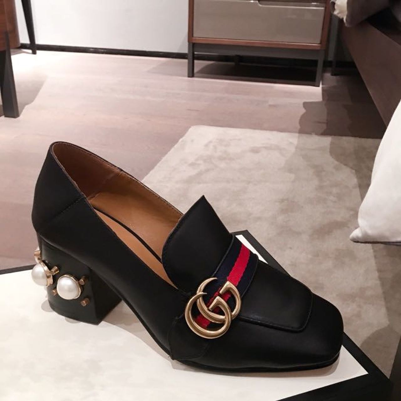 Gucci Women’s Mid-Heel Loafer White For Women GG