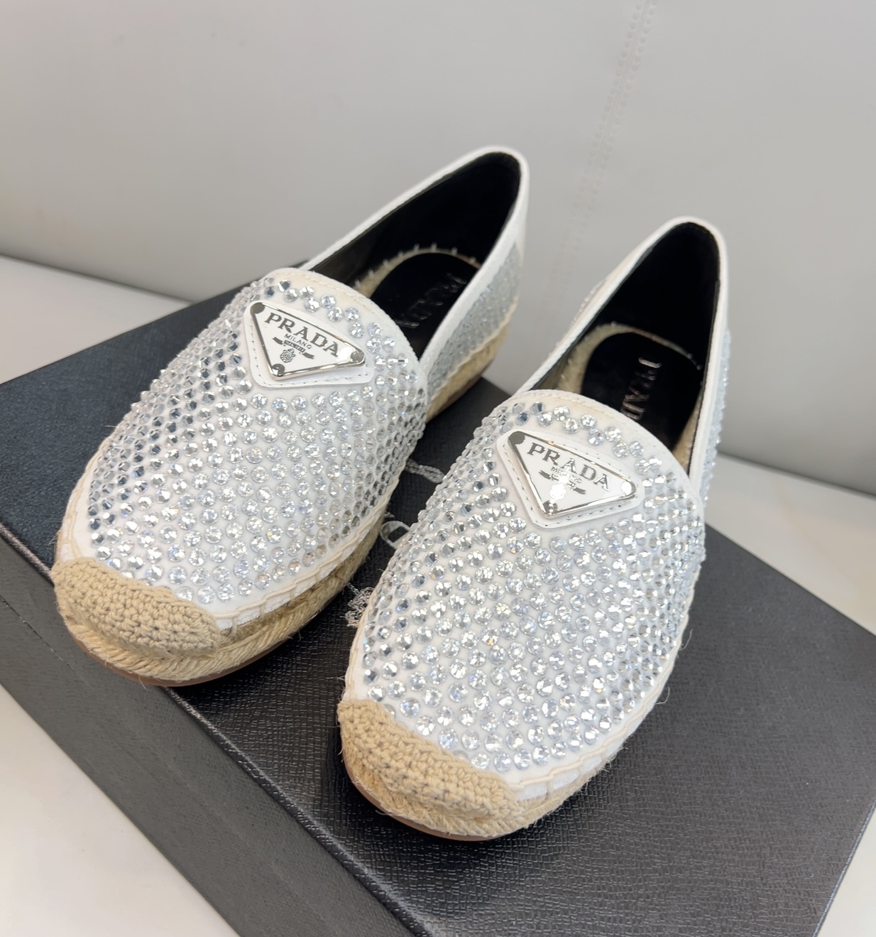 Prada Espadrillas With Crystals White For Women 0.8in/20mm Prada