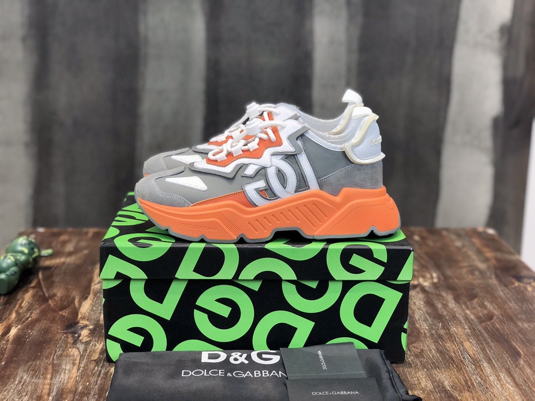 Dolce & Gabbana Nappa Daymaster Sneakers Grey For Men DG Shoes