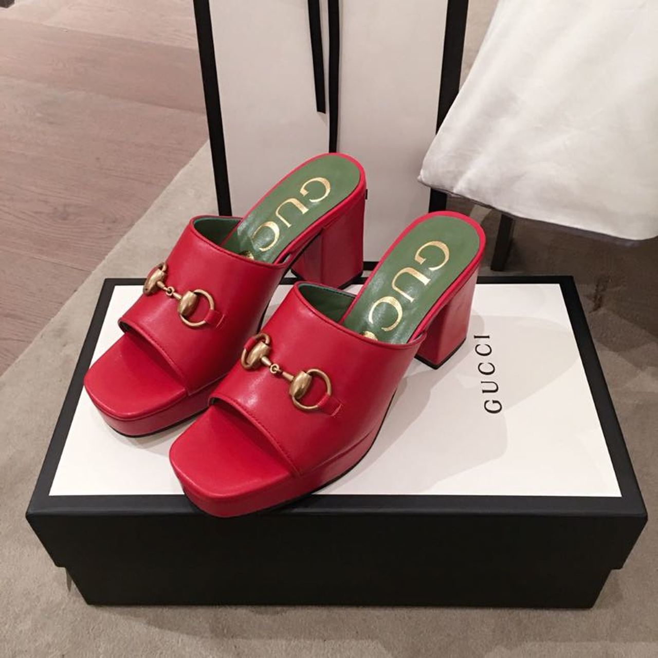 Gucci Women’s Slide Sandal With Horsebit Red For Women