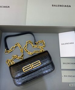 BALENCIAGA Gossip Small On Chain Shoulder Bag Black, For Women, Women’s Bags 7.4in/19cm