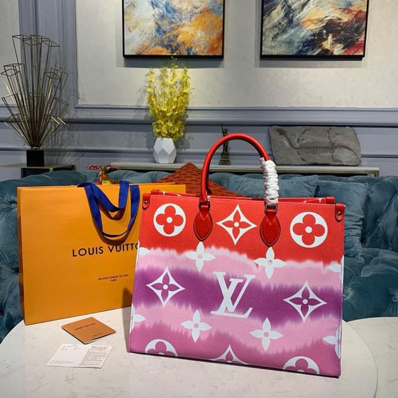 Louis Vuitton Escale Onthego GM Tote Bag Red For Women, Women’s Handbags, Shoulder Bags 16.1in/41cm LV M45121