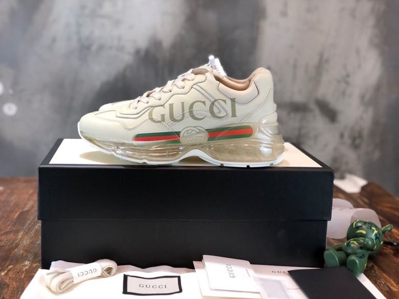 Gucci Women’s Rhyton Gucci Logo Sneaker White For Women GG