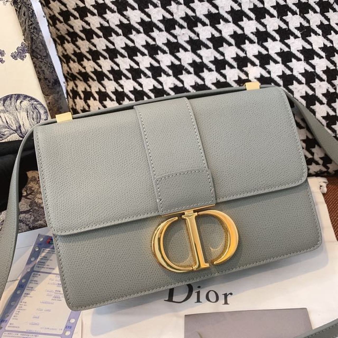 Christian Dior Medium 30 Montaigne Bag Blue-Gray Box For Women 24cm/9in CD