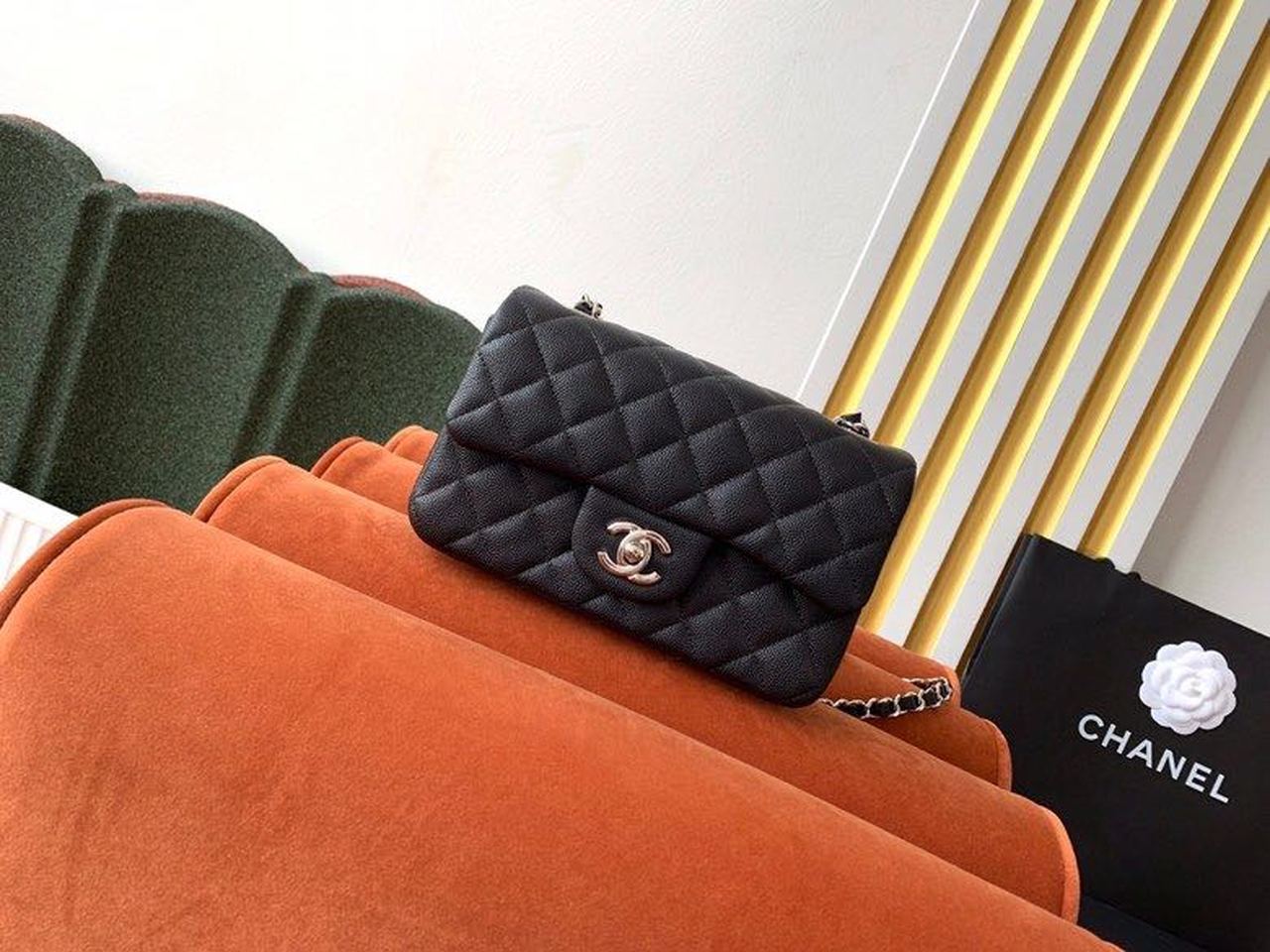 Chanel Small Classic Handbag Rose Gold Toned Hardware Black For Women, Women’s Bags, Shoulder and Crossbody Bags 7.8in/20cm A01113