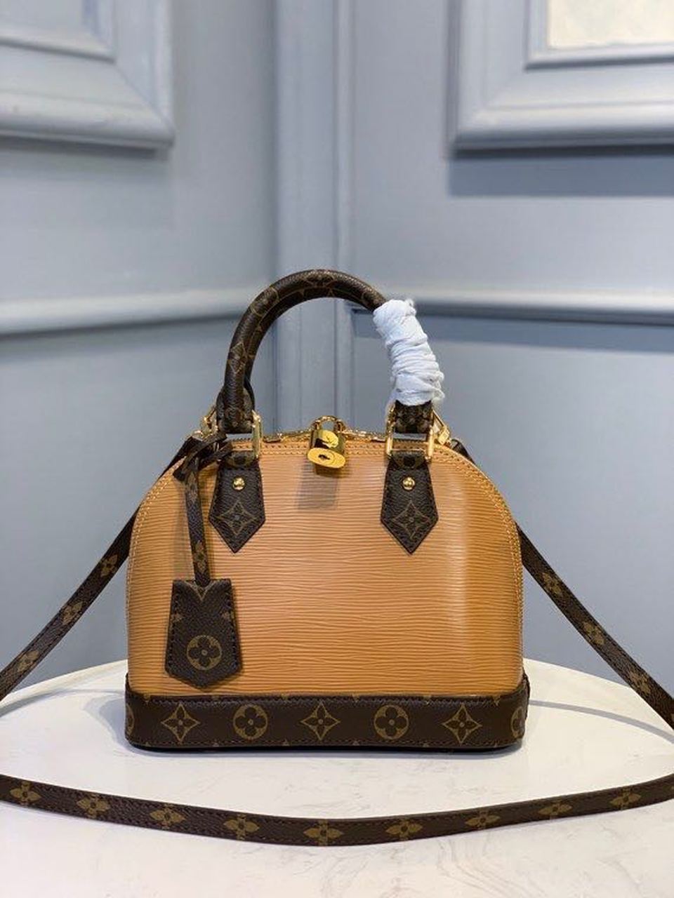 Louis Vuitton Alma BB Epi/Monogram Canvas Caramel For Women, Women’s Handbags, Shoulder And Crossbody Bags 9.8in/25cm LV