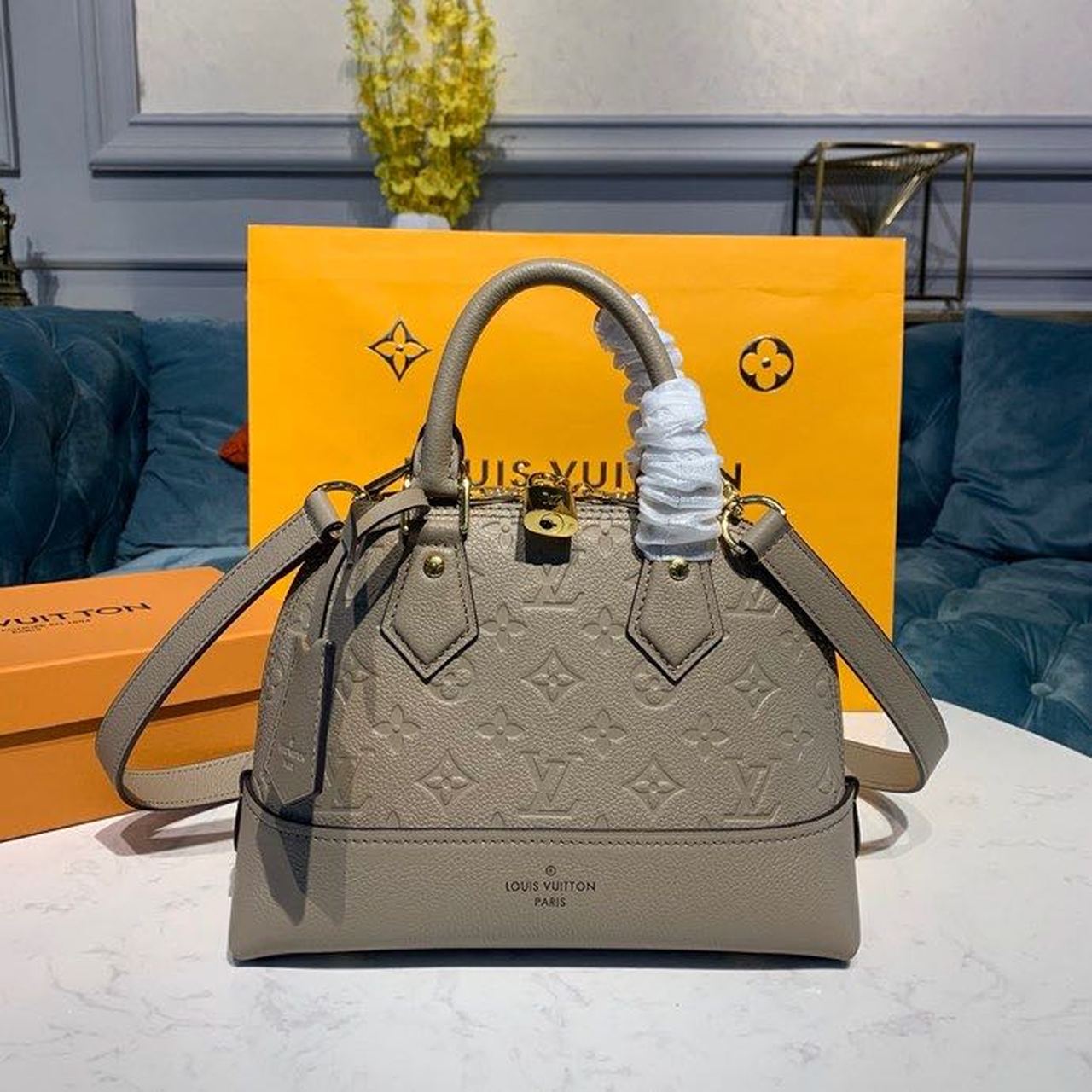 Louis Vuitton Neo Alma BB Monogram Empreinte Galet Grey For Women, Women’s Handbags, Shoulder And Crossbody Bags 9.8in/25cm LV