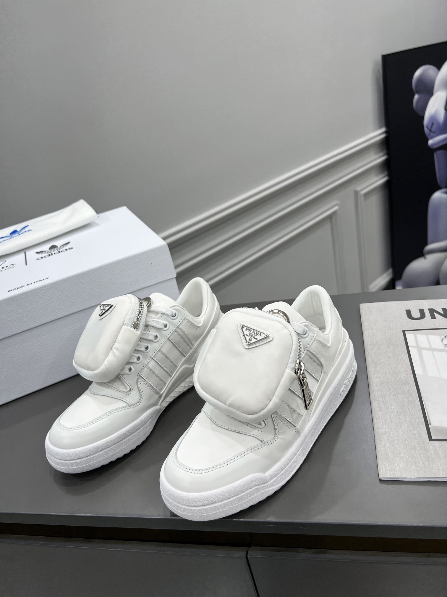 Prada Adidas For Prada Re-Nylon Forum Sneakers White For Women 1.6in/40mm Prada 2EG390_3LJX_F01CD