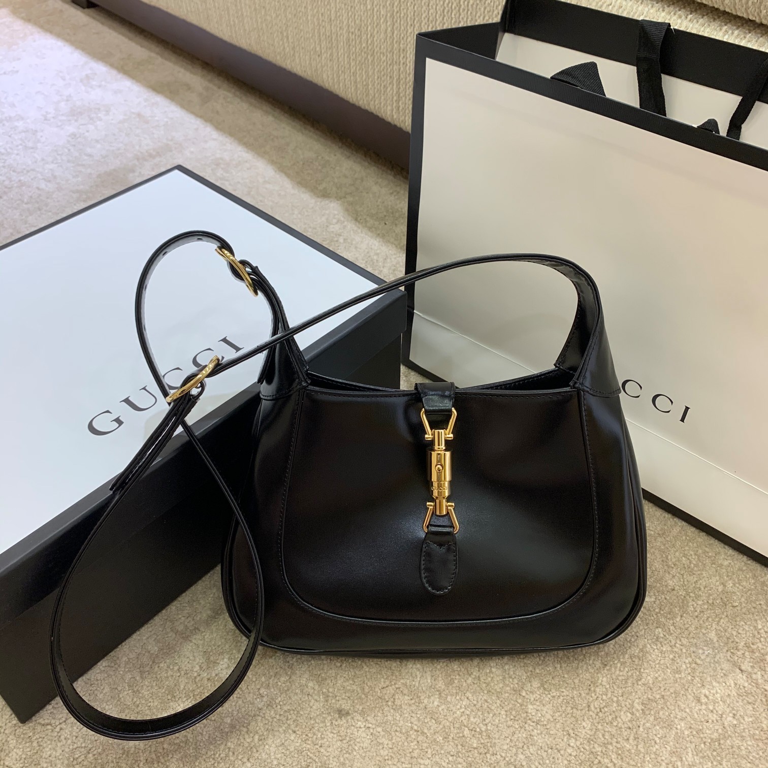 Gucci Jackie 1961 Small Shoulder Bag Black For Women 10.8in/27.4cm Gucci ‎636709 10O0G 1000