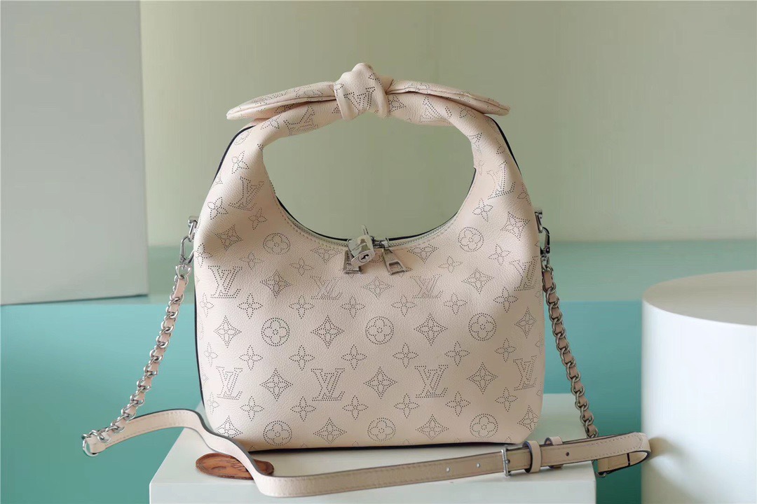 Louis Vuitton Why Knot MM Mahina Light Pink For Women, Women’s Handbags, Shoulder And Crossbody Bags 13.4in/34cm LV 