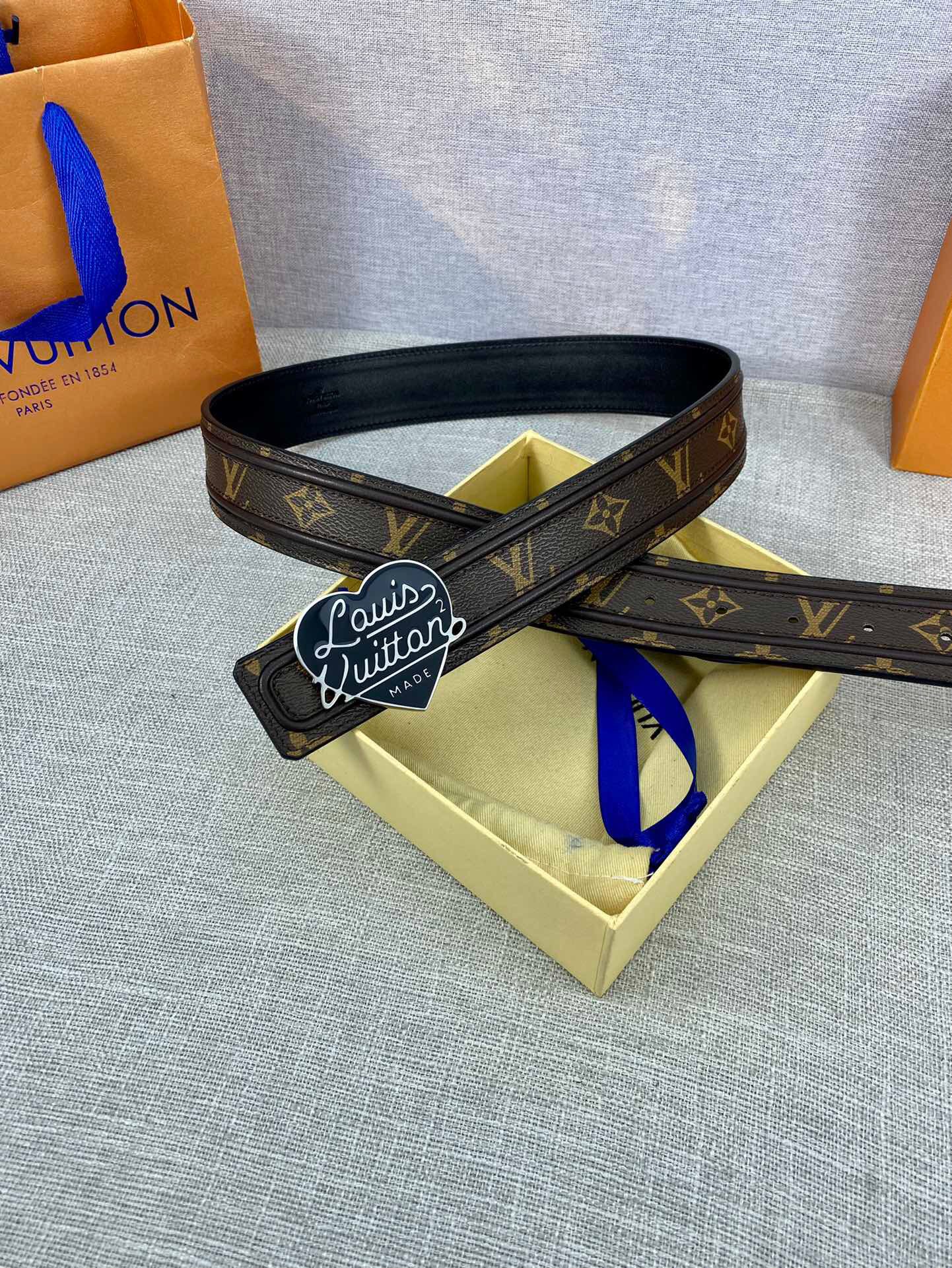 Louis Vuitton Initiales Reversible LV Belt Monogram with Silver Toned Hardware LV Women Belt