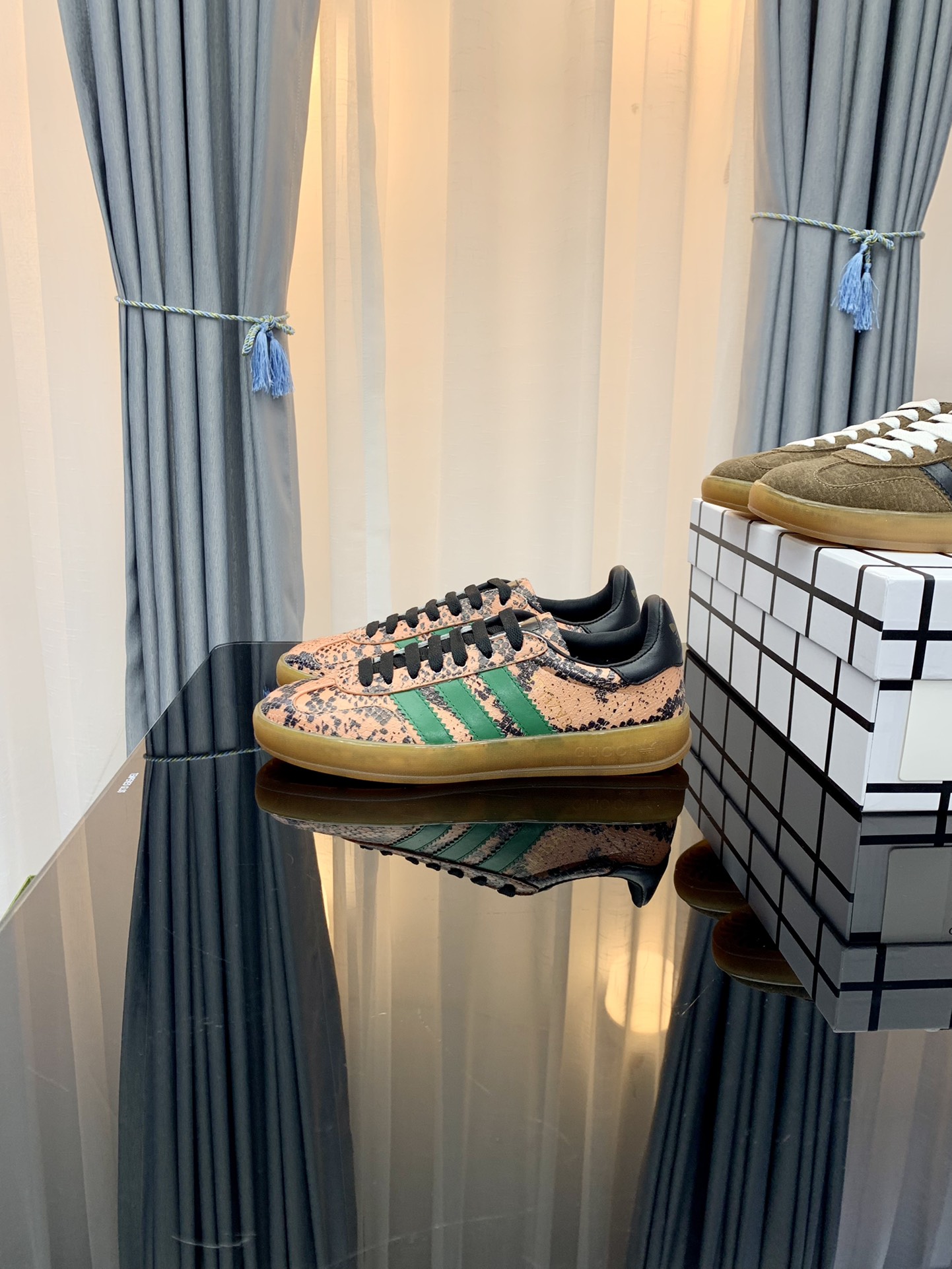 Gucci x Adidas Women’s Gazelle Sneaker Cream For Women GG