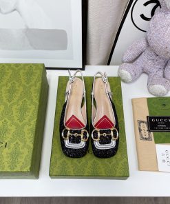 Gucci Lovelight Slingback With Horsebit Black For Women GG