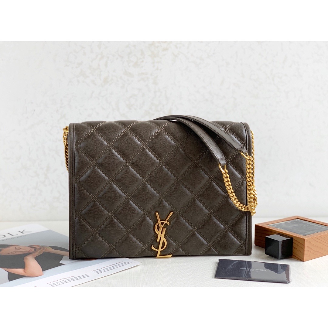 Yves Saint Laurent Becky Small Shoulder Bag Brown For Women 10.5in/27cm YSL