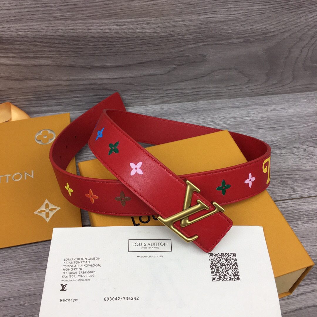 Louis Vuitton LV New Wave Belt Red, LV Women Belt