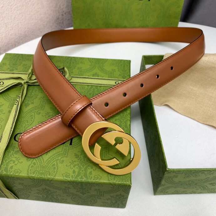 Gucci Blondie Belt Brown, Gucci Women Belt ‎690557 US10G 8351