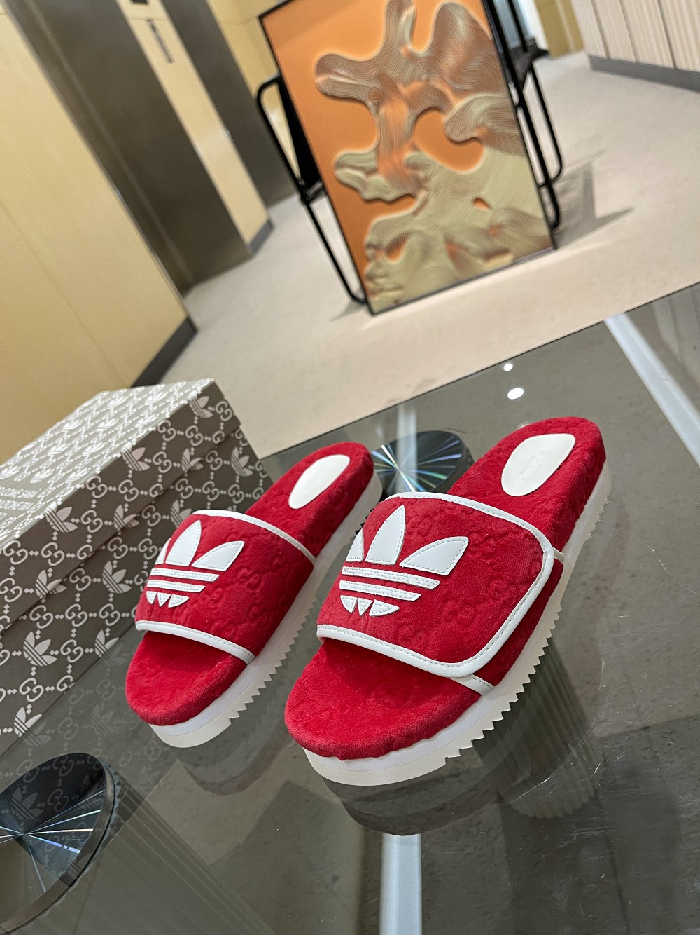 Gucci x Adidas Women’s Gucci Platform Sandal Red For Women Gucci 702398 UU010 6560