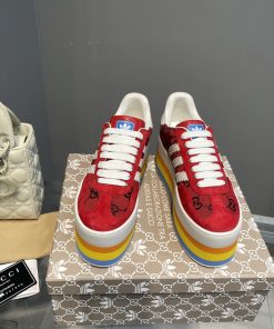 Gucci x Adidas Women’s Gucci Gazelle Sneaker Red For Women GG