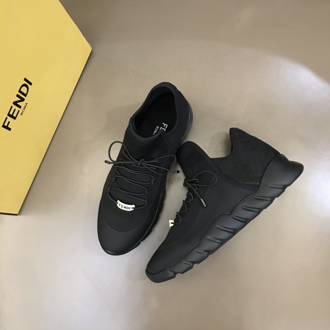 Fendi High Top Sneakers Black For Men