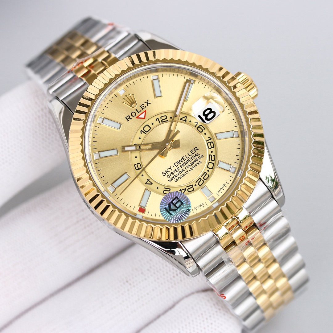 Rolex Sky – Dweller 42mm Gold Toned For Men 326933