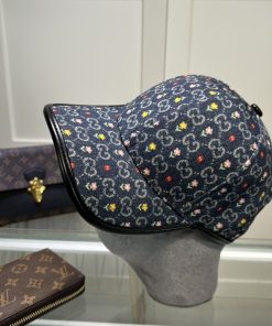 GUCCI Baseball Hat With Floral Black Gucci Hat
