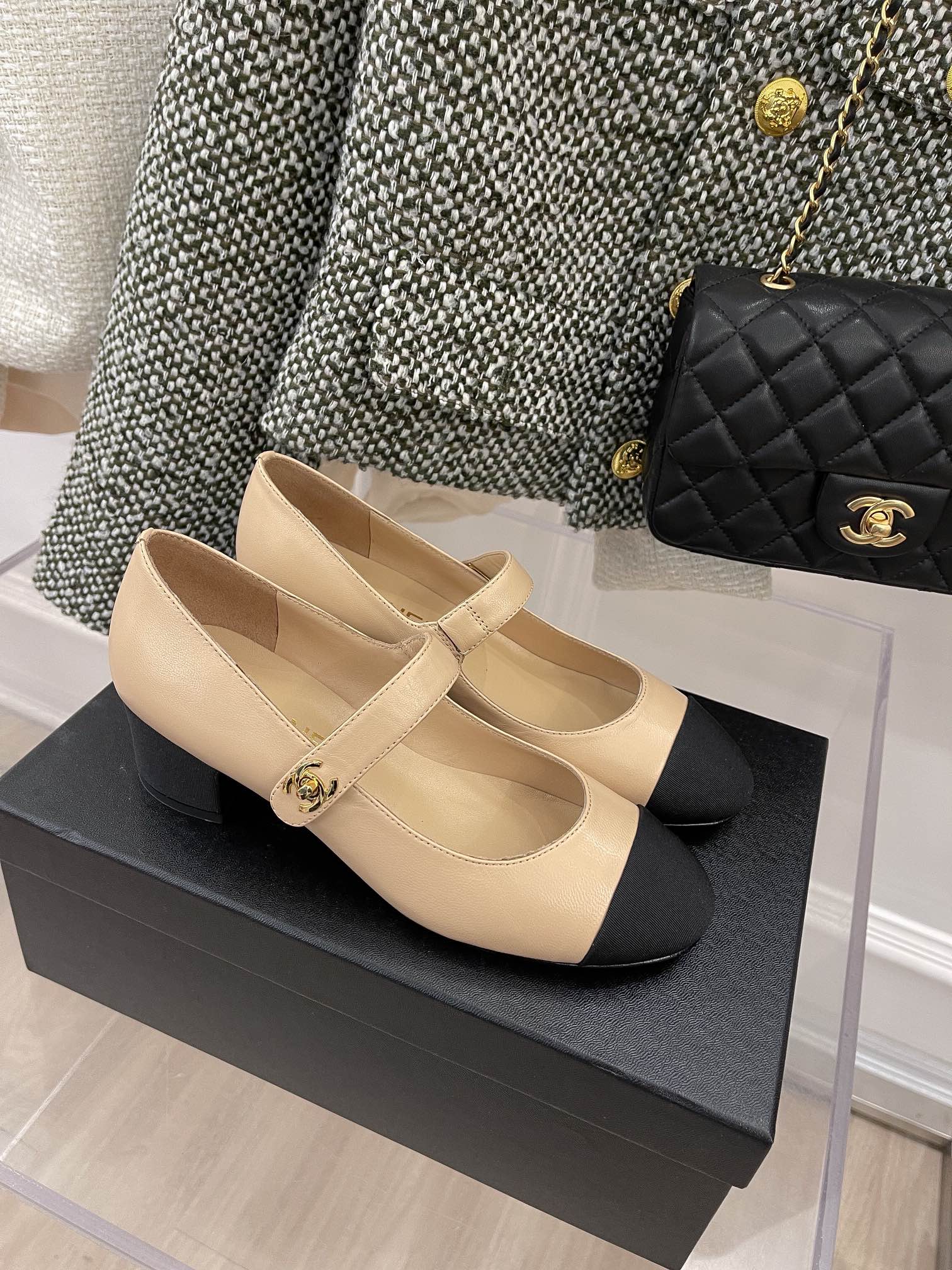 Chanel Open Shoes Beige For Women, Women’s Shoes 1.7in/4.3cm G39110