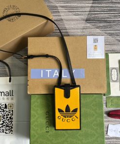 Gucci x Adidas Phone Case Yellow For Women, Women’s Bags 7.3in/18cm GG‎