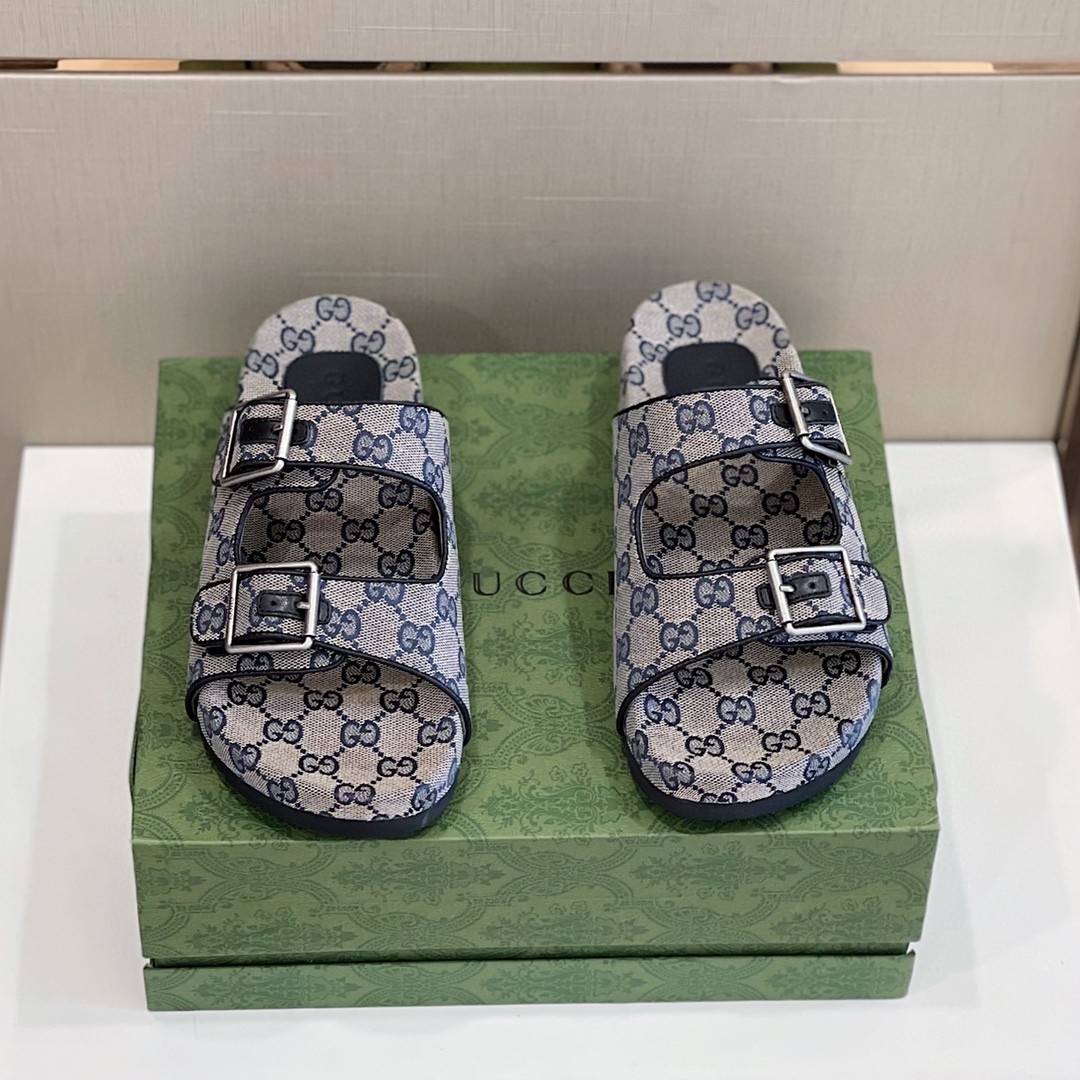 Gucci Women’s Slide Sandal With Straps Blue For Women 658020 2HK60