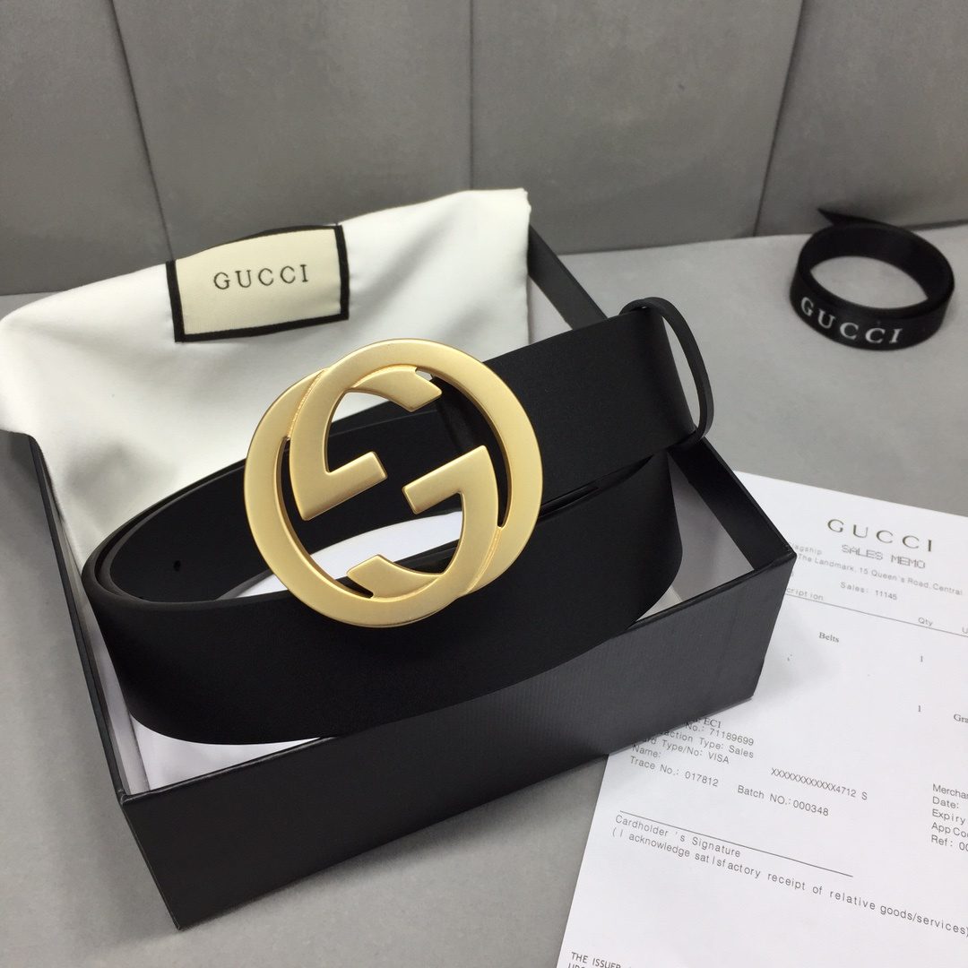 Gucci Belt With Interlocking G Buckle Black For Women, Women Belt