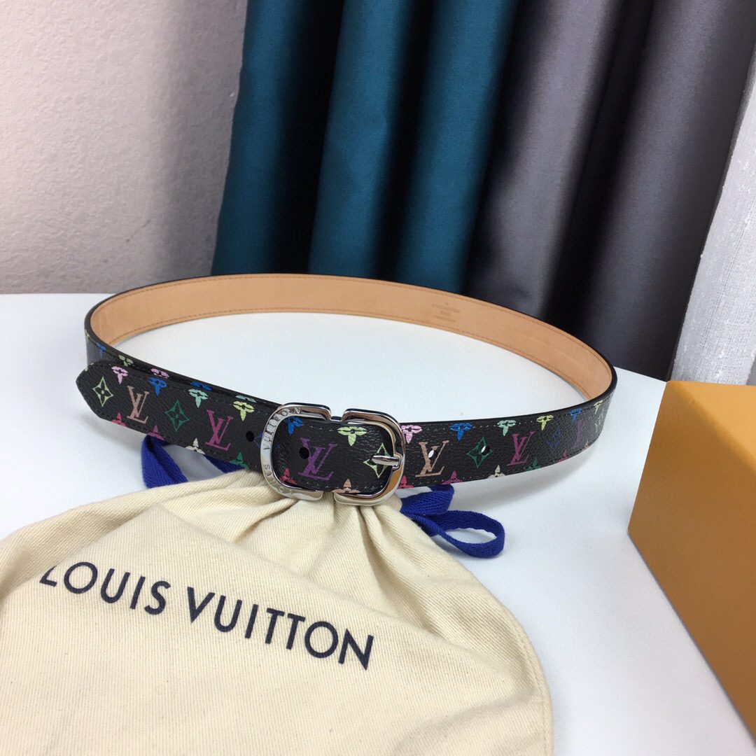 Louis Vuitton Mini Multicolor Belt Monogram Canvas, LV Women Belt M9586W