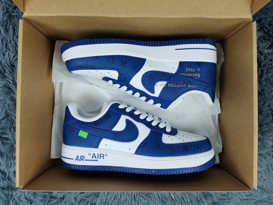  Nike Air Force 1 Low x Louis Vuitton Virgil Abloh ‘White Blue’ For Men