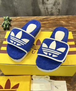 Gucci x Adidas Men’s Sandal With Platform And Gucci Blue For Men 702412 UU010 4160