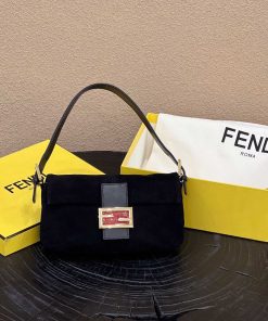 Fendi Baguette Black Bag For Woman 25cm/9.5in