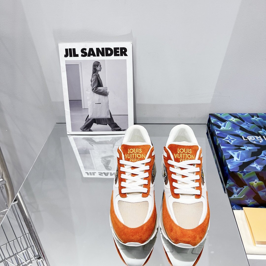 Louis Vuitton Run Away Sneaker Monogram Material Orange For Women LV
