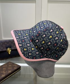 GUCCI Baseball Hat With Floral Black Gucci Hat