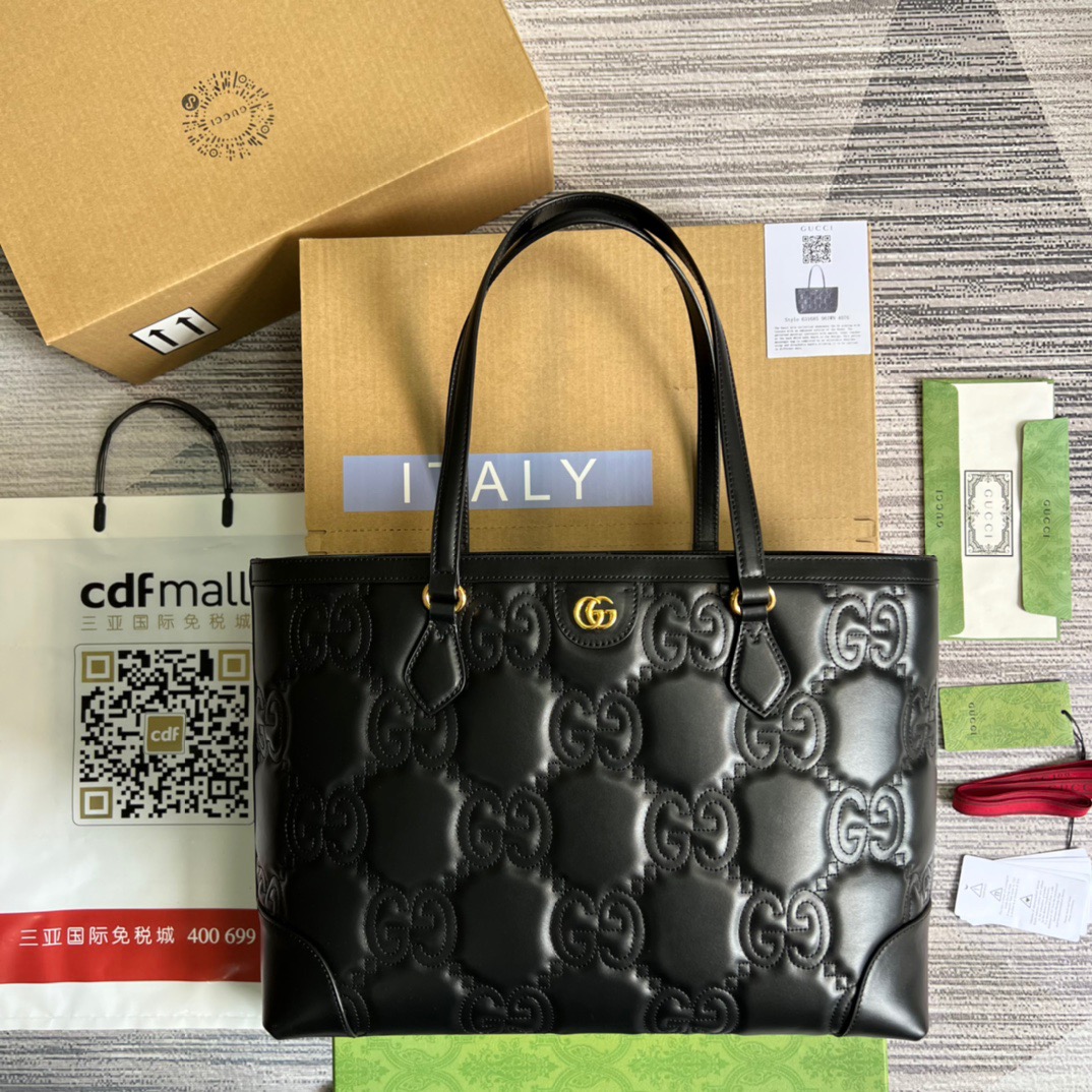 GUCCI Medium Tote Black For Women, Women’s Bags 15in/38cm Gucci ‎631685 UM8IG 1000