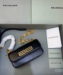 BALENCIAGA Gossip Small On Chain Shoulder Bag Black, For Women, Women’s Bags 7.4in/19cm