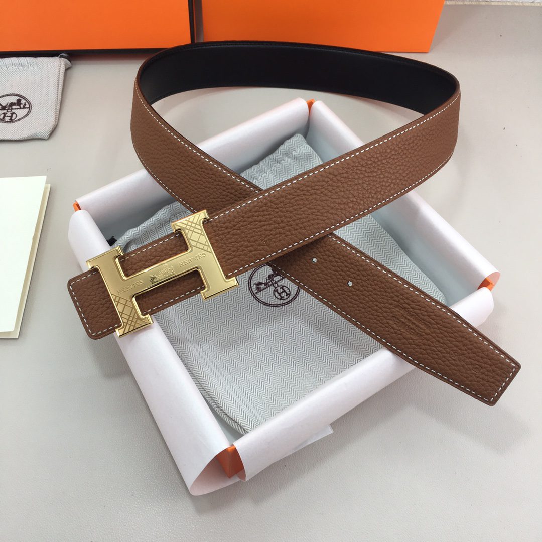 Hermes H Belt Buckle & Reversible Brown For Women, Women Belt