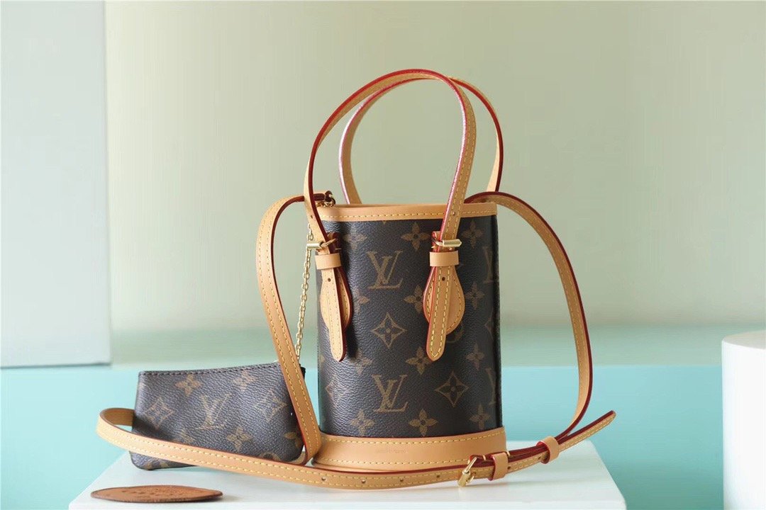 Louis Vuitton Nano Bucket Bag Monogram Canvas Brown For Women Brown 6.7in/17cm LV 