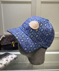GUCCI Canvas Baseball Cap Blue