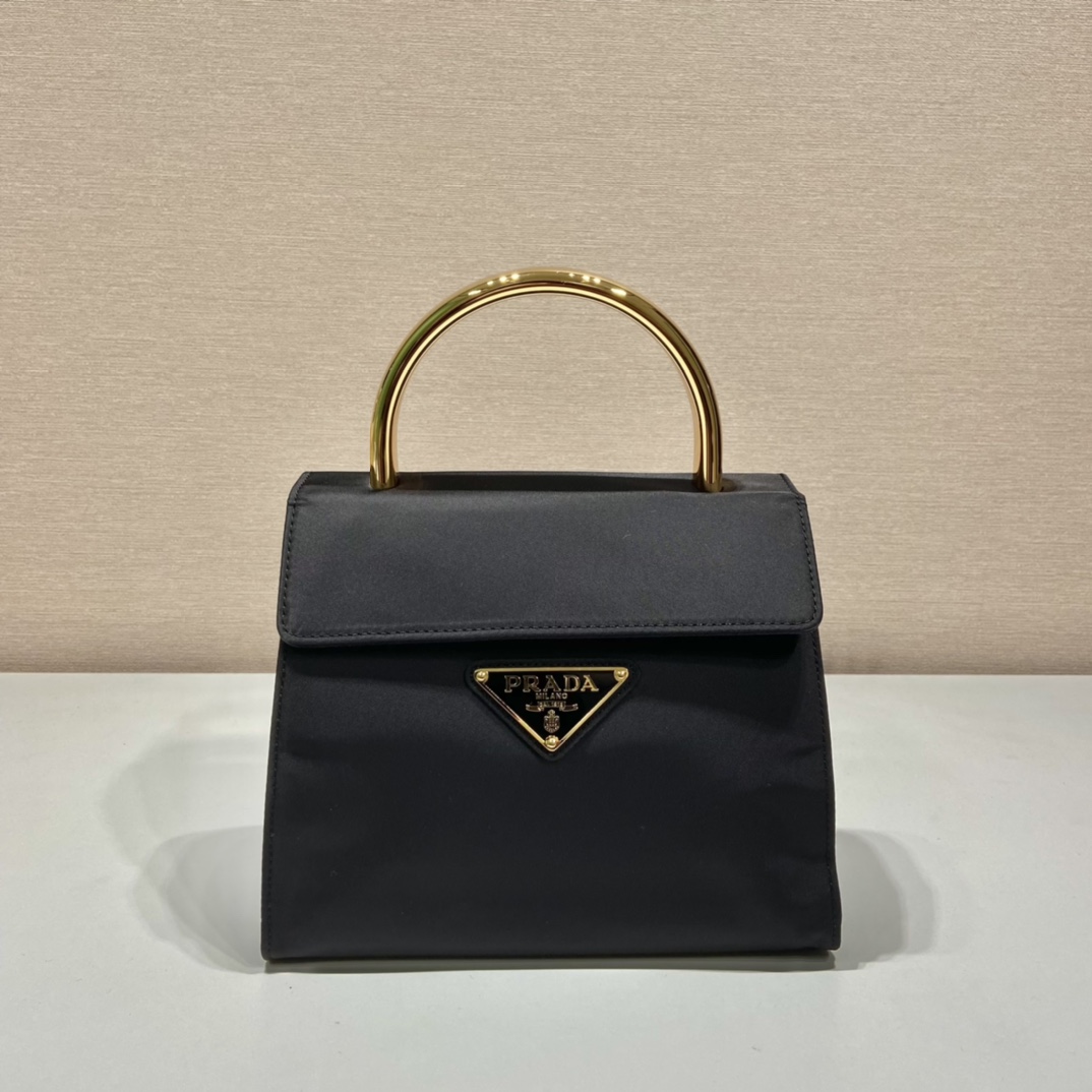 Prada Vintag Handle Bag Black For Women, Women’s Bags 8.2in/21cm