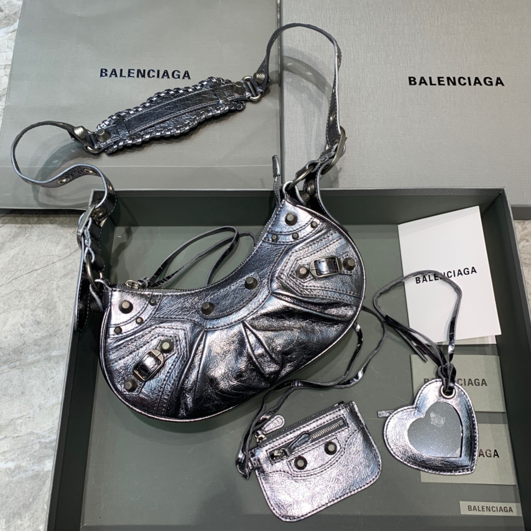 BALENCIAGA Le Cagole XS Shoulder Bag In Sliver, For Women, Women’s Bags 10.2in/26cm