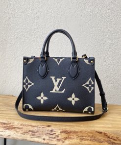 Louis Vuitton On The Go PM Bag Monogram Empreinte 9.8in/25cm Black/Beige LV M45659