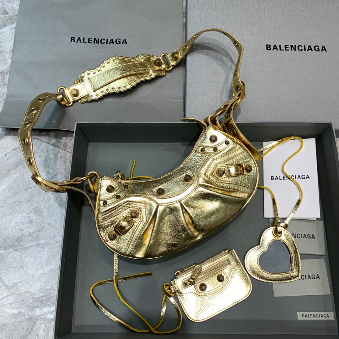 BALENCIAGA Le Cagole XS Shoulder Bag In Gold, For Women, Women’s Bags 10.2in/26cm 6713090GT3M8005