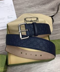 Gucci Belt Signature With Square Buckle Blue For Women, Women Belt