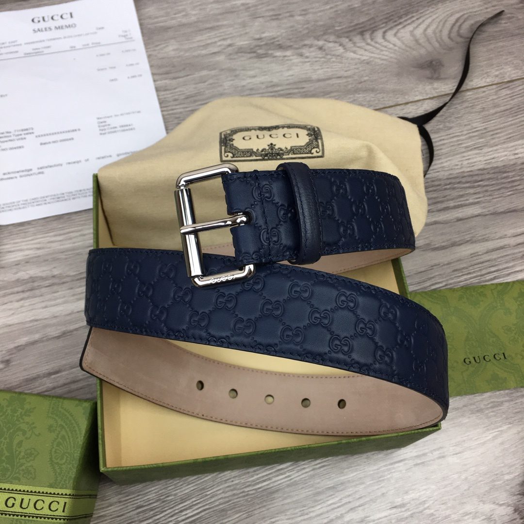 Gucci Belt Signature With Square Buckle Blue For Women, Women Belt
