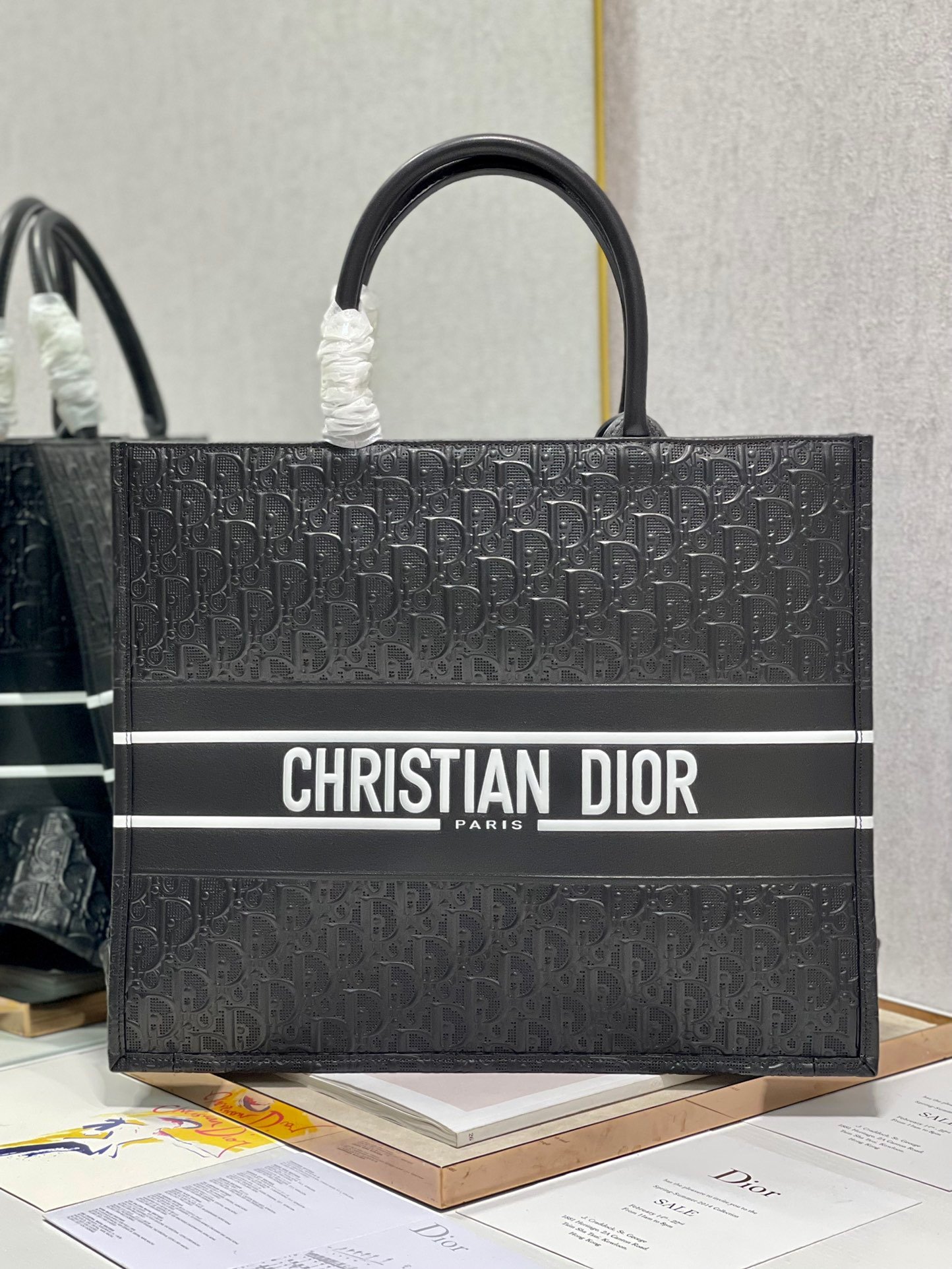 Christian Dior Large Dior Book Tote Black, For Women, Women’s Handbags 16.5in/42cm CD M1286ZWSO_M900