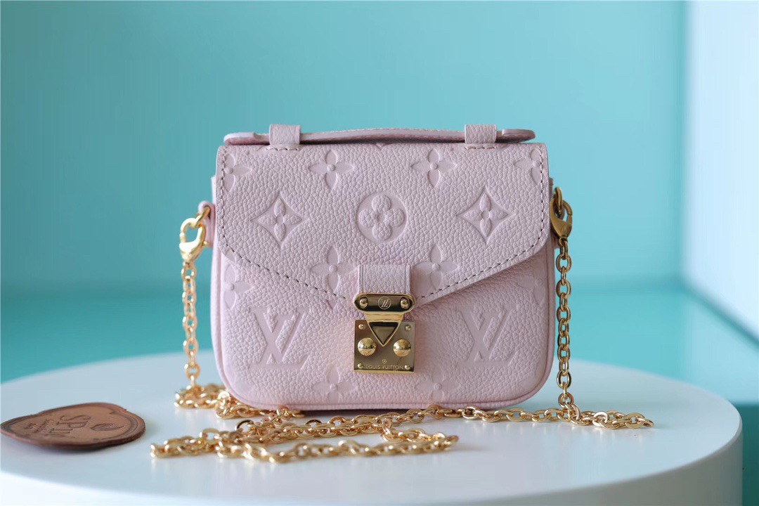Louis Vuitton Micro Metis Monogram Empreinte Pink For Women, Women’s Handbags, Shoulder And Crossbody Bags 5.5in/14cm LV M81389