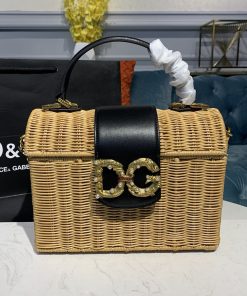 Dolce & Gabbana Dg Girl Midollino & Raffia Bag In Natural Beige For Women 9.8in/25cm DG 