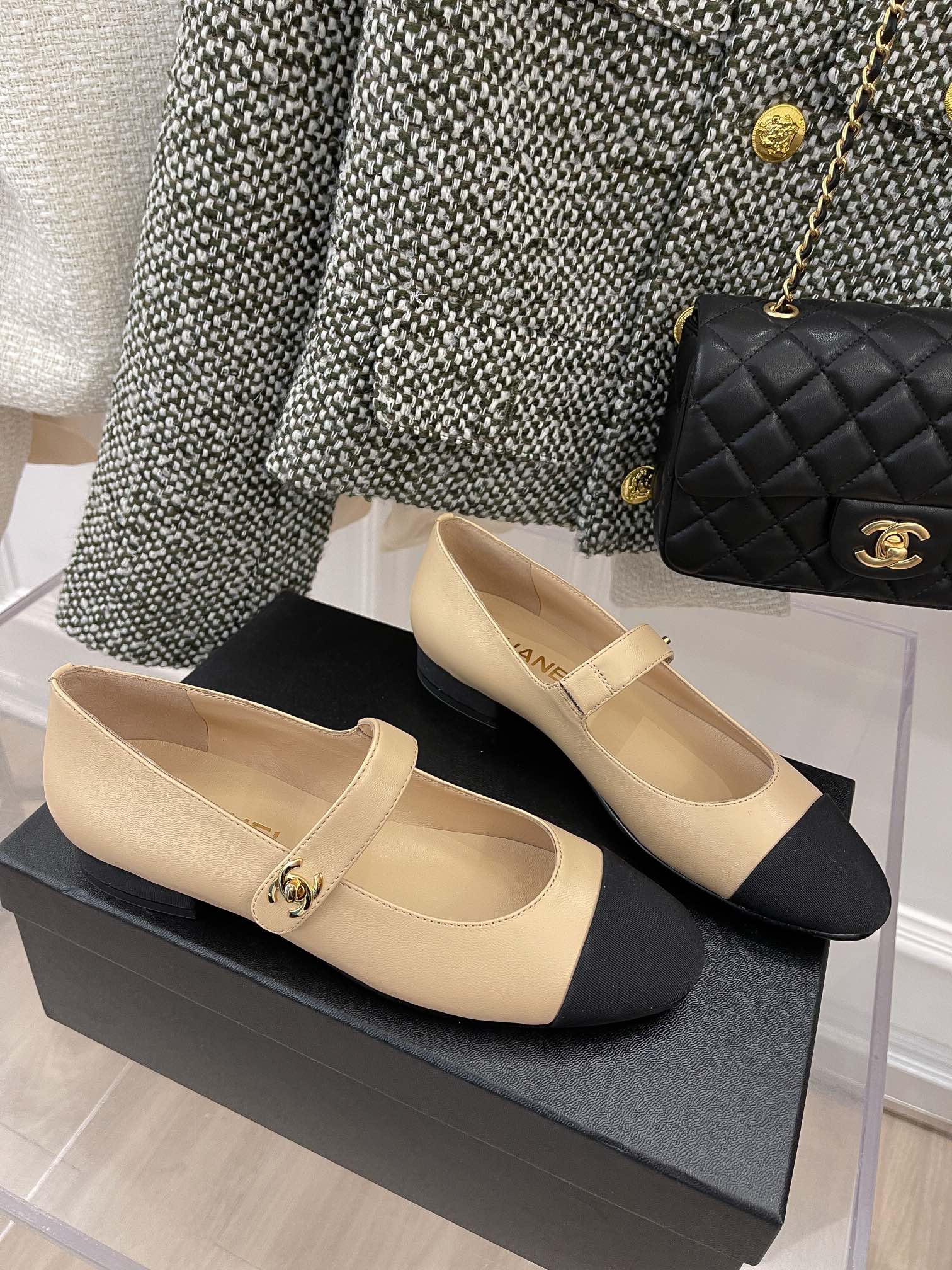 Chanel Open Shoes Beige For Women, Women’s Shoes 0.8in/2cm G39110